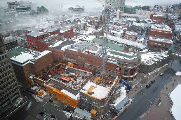 Le Diamant is currently under construction at Quebec City’s Place d’Youville.