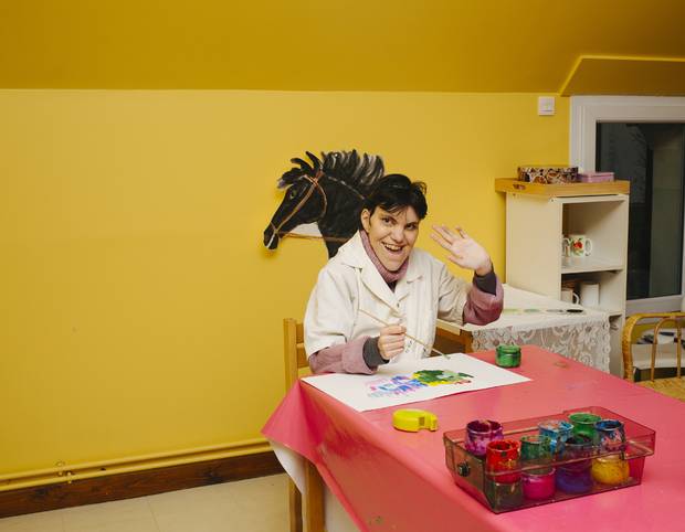 A resident in one of the L'Arche homes in Trosly, France.