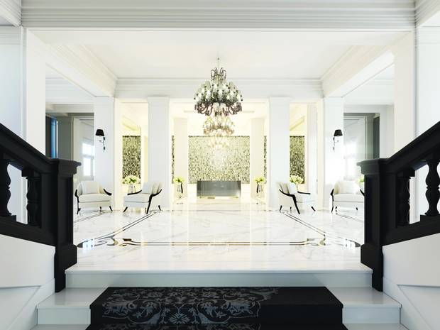 The lobby of the condo development at 1420.