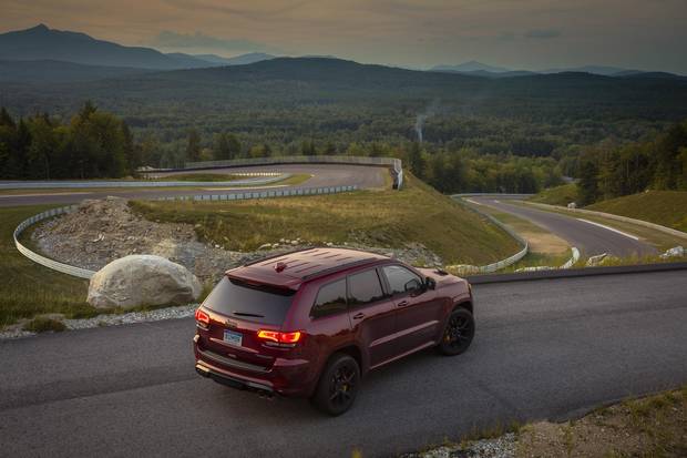 The Trackhawk's four-wheel-drive system performed admirably on a twisting track in New Hampshire.