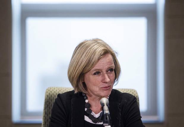 Ms. Notley gives opening remarks at an emergency cabinet meeting in Edmonton, Jan. 31, 2018.