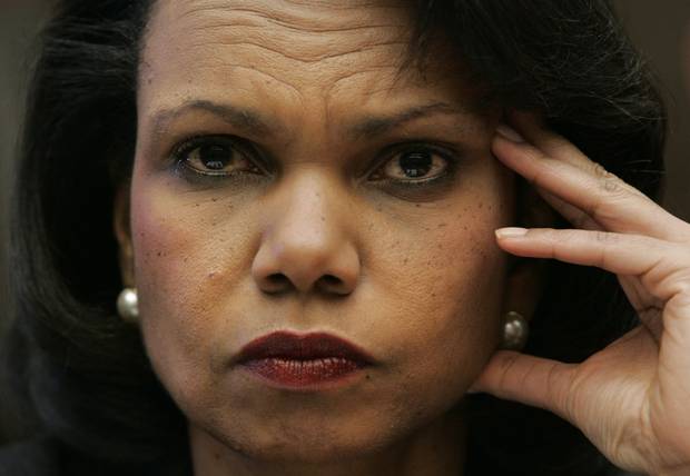 Secretary of State Condoleezza Rice testifies on Capitol Hill in Washington in 2008 before the House Foreign Affairs Committee.