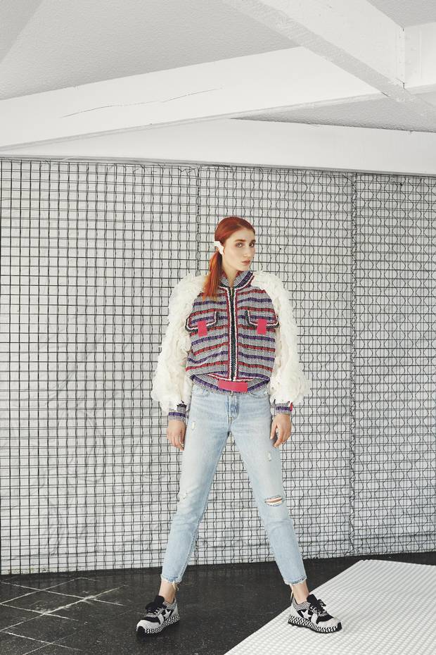 Jacket, $26,650 at select Chanel boutiques (www.chanel.ca). Levi’s jeans, $108 through www.levi.ca. Stella McCartney shoes, $864 at Nordstrom (www.nordstrom.com).