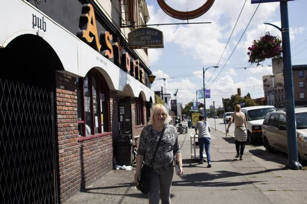 Cindy Bell outside the Astoria Hotel.