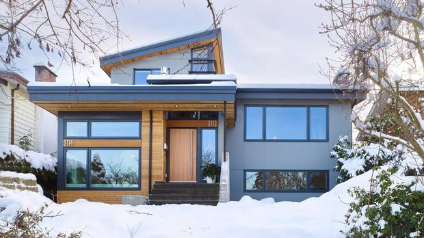 Maya and Derrick Yue, and Maya’s parents, Eriko and Aki Taguchi, converted this 1966 split-level Vancouver Special house into what looks and feels like a side-by-side duplex.