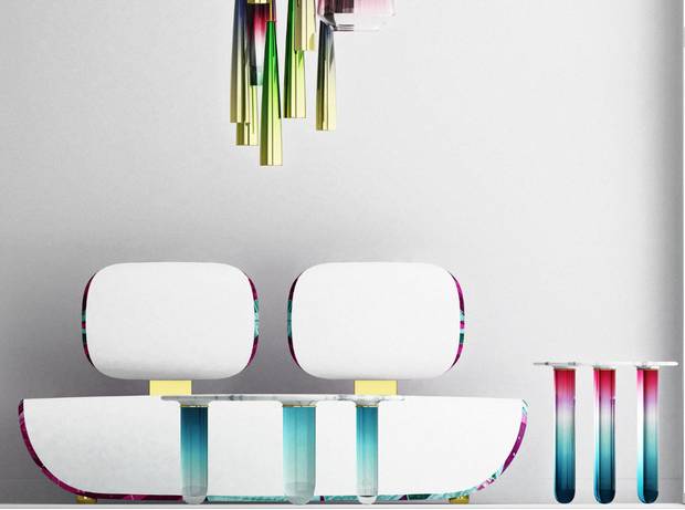 California designer Ini Archibong was making music in Los Angeles when he took an internship with an architecture firm. He began developing both passions in tandem. You can spot the influence of music in last year’s In the Secret Garden collection. 