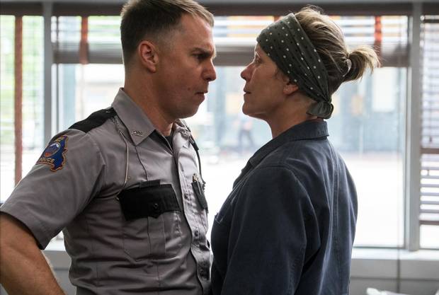Sam Rockwell and Frances McDormand in the film THREE BILLBOARDS OUTSIDE EBBING, MISSOURI. Photo by Merrick Morton.†© 2017