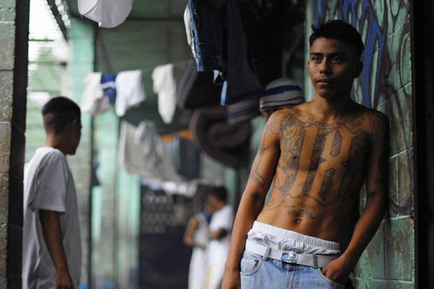 A gang member in a prison in Quezaltepeque, on the outskirts of San Salvador, in 2012.