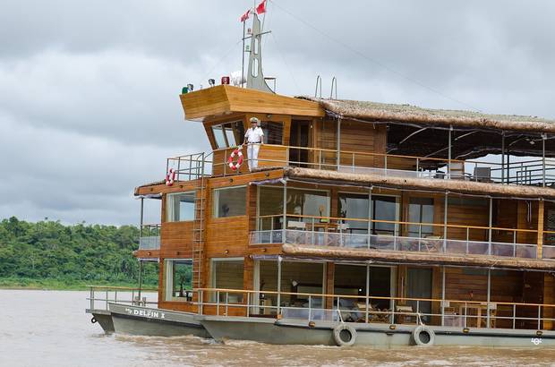Delfin I, one of three vessels owned by Delfin Amazon Cruises.
