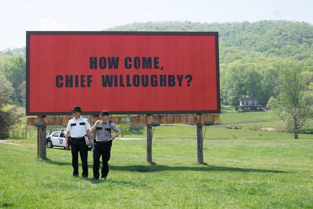Woody Harrelson and Sam Rockwell in the film Three Billboards Outside Ebbing, Missouri.