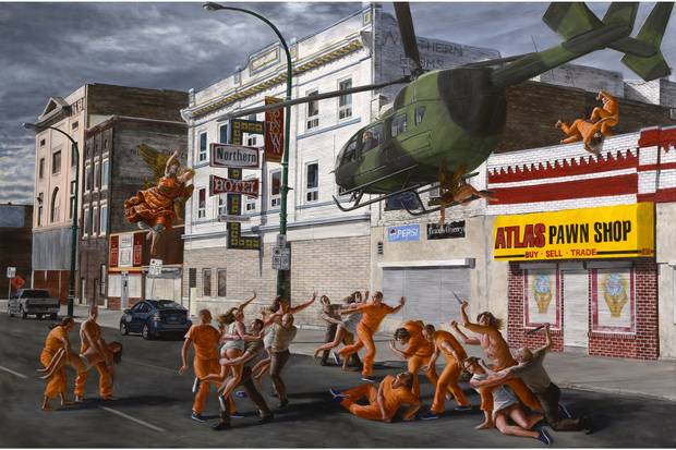 Cash for Souls. 2016. 48” x 72”, acrylic on canvas.