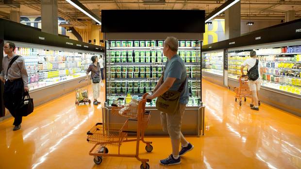 People shop at the Loblaws at Maple Leaf Gardens in Toronto in 2014.