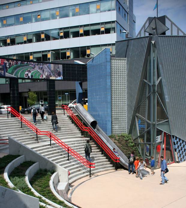 A slide at the Overvecht Train Station in the Dutch city of Utrecht is dubbed the ‘transfer accelerator,’ and is billed as a faster way for passengers to get where they’re going.