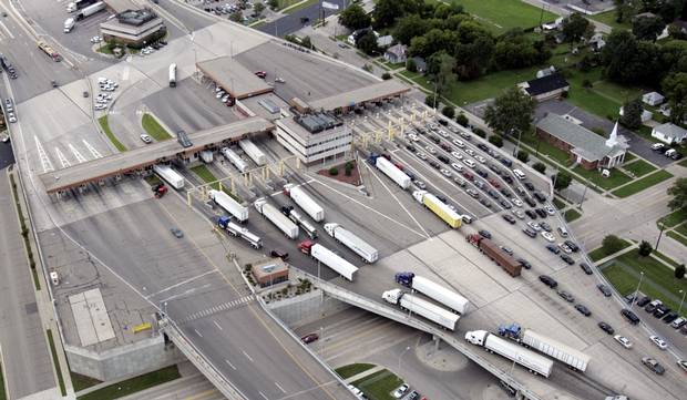 Vehicles entering the U.S. from Sarnia, Ont.