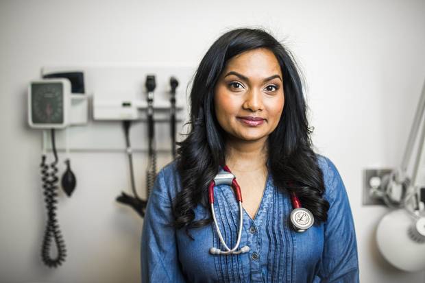 Dr. Sheila Wijayasinghe poses for a picture in her office in Toronto.