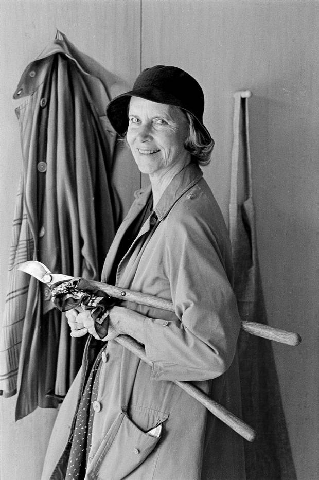 Bunny Mellon, an avid gardener, at home in her gardening.