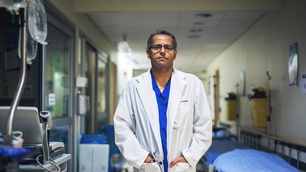 Dr. Anil Chopra is photographed in the emergency room at Toronto General Hospital on October 21, 2016.