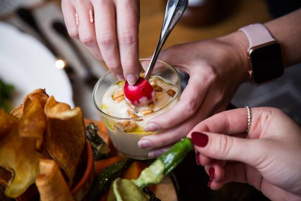 The Honey Salt Market is a massive bouquet of fresh crudités.