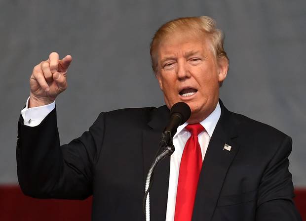 Donald Trump speaks during a campaign rally at the Henderson Pavilion in Henderson, Nevada on Oct. 5.