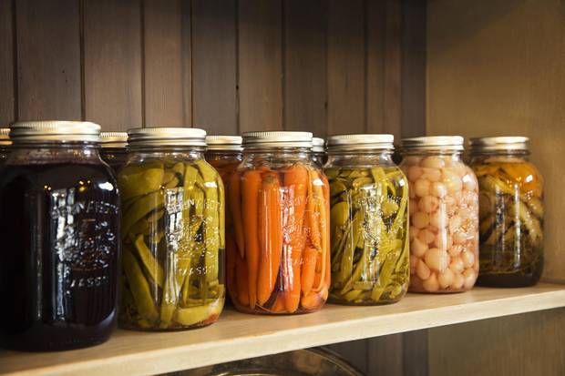 Pickles used by the kitchen line.