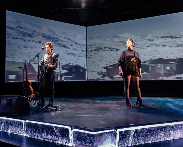 Evalyn Parry, left, and Laakkuluk Williamson Bathory created and perform in Kiinalik: These Sharp Tools at the Buddies in Bad Times Theatre.