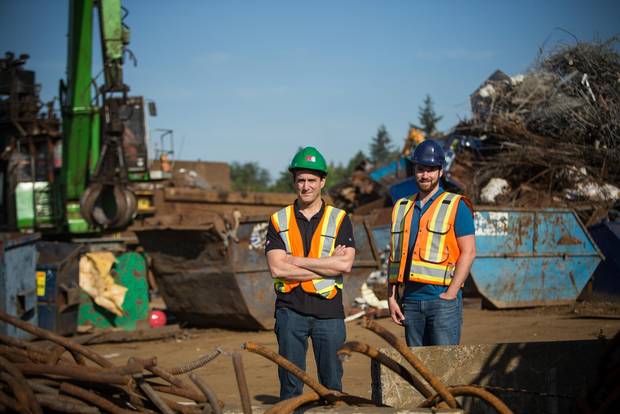 Face-to-face interaction is key in the global scrap-metal recycling business, despite communications and other technologies.With David Yochlowitz, left, is Mike Yochlowitz, vice-president of operations.