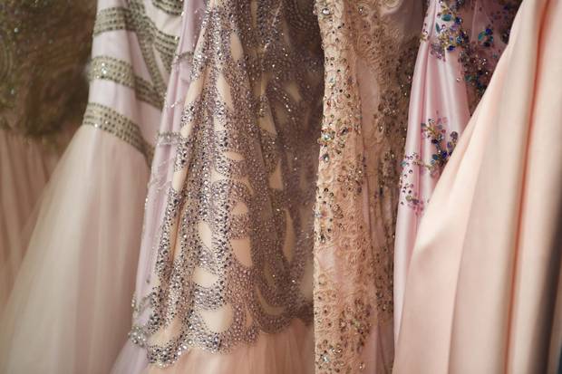 Details of Picchelina dresses at 15Fest reveal their ornateness. Parents often spend thousands of dollars on their daughter’s attire for the big event.