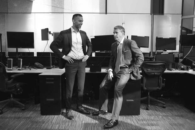When Greg Mills (right) started, you traded by flashing hand signals. Now he’s head of global equities at RBC Capital Markets, working with Shary Mudassir to build new trading systems that use artificial intelligence