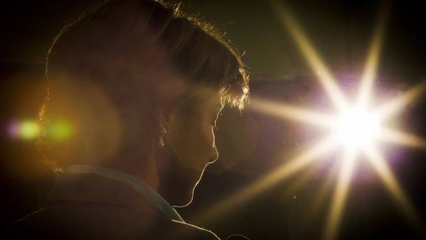 BC Liberal leader Christy Clark during an unveiling of the party's platform in Vancouver on April 15, 2013.
