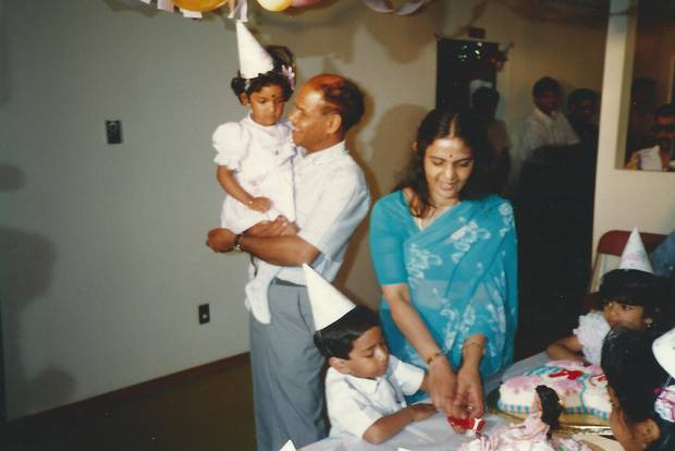 My family on my third birthday, Toronto, 1989.