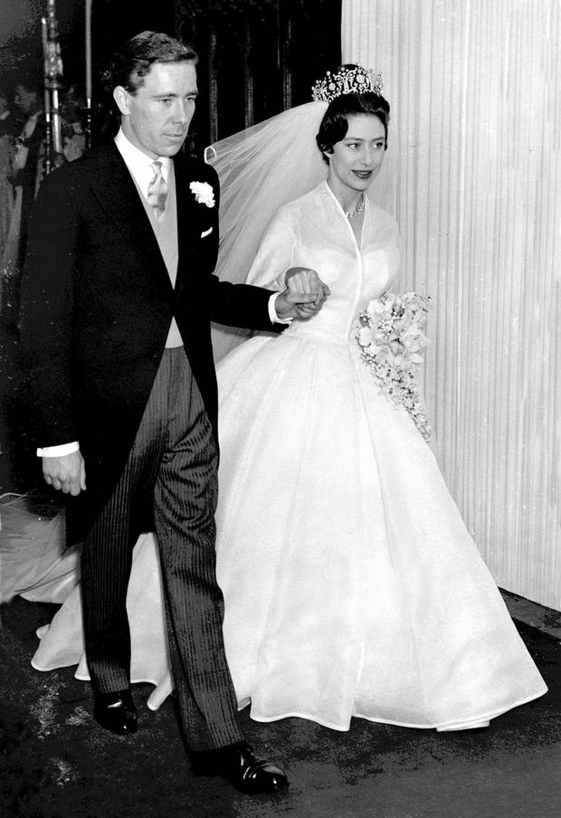 Princess Margaret and photographer Antony Armstrong-Jones, leave after their wedding ceremony at Westminster Abbey in this May 6, 1960 file photo.