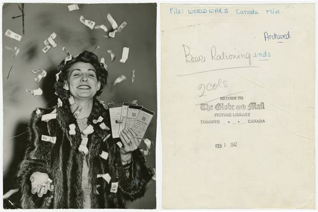 In this image from The Globe and Mail’s archives, a woman celebrates the end of beer rationing in 1947. The photo is part of the Scotiabank Contact Photography Festival’s Cutline exhibition, which celebrates the complexity of newspaper photography in a ‘non-conventional, non-linear way,’ according to Roger Hargreaves, one of Cutline’s three curators.