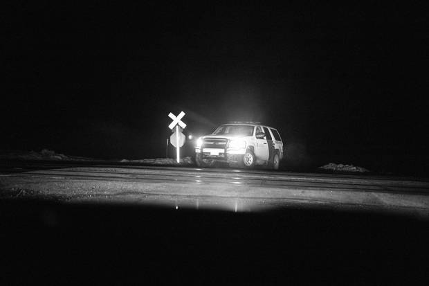 A U.S. Customs and Border Protection officer on patrol near Noyes, Minn.