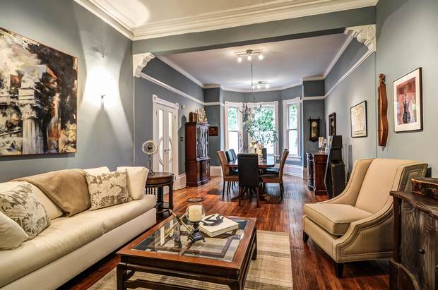 The high ceilings in the living and dining rooms were one of the selling points when Ms. Slack bought the property.