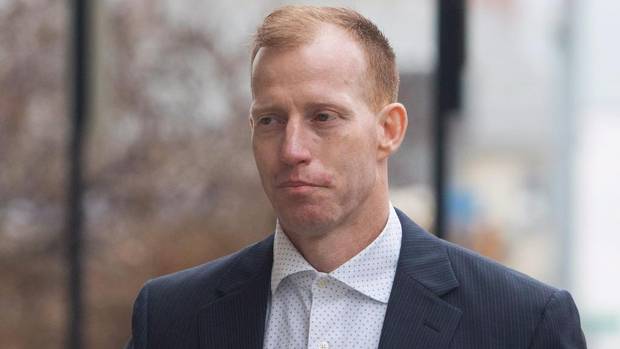 Travis Vader arrives at court in Edmonton on March 8, 2016.