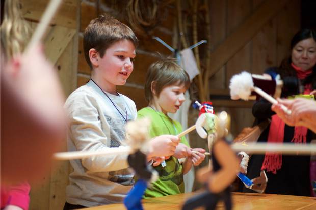 Children at a March Break activity at the museum.