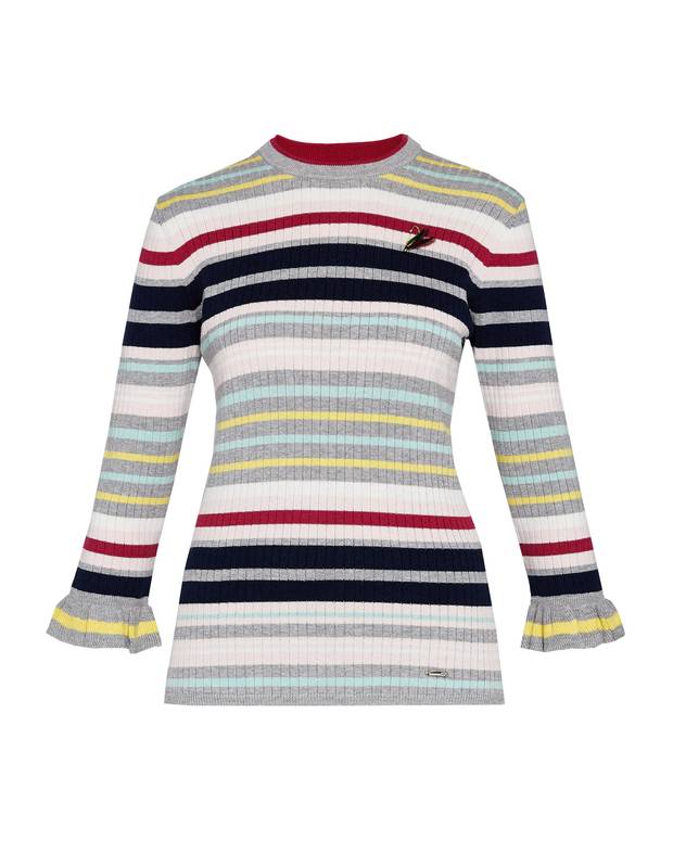 Xasti striped knitted top, $199 at Ted Baker (tedbaker.com).