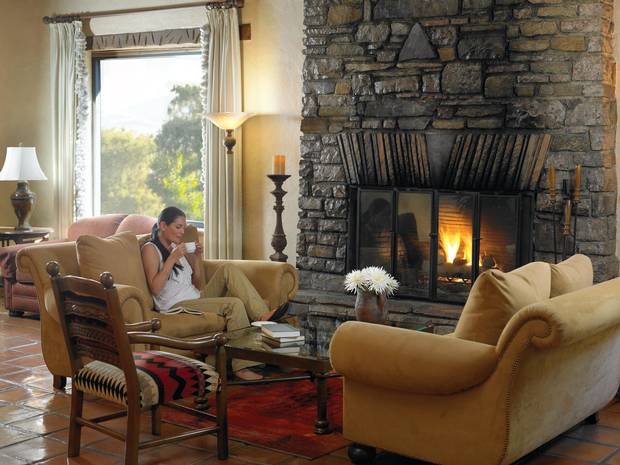 Relaxing in a living room at Canyon Ranch.