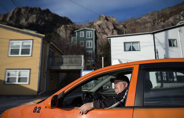 Cab driver Don Butler waits on Outer Battery Road in St. John's.