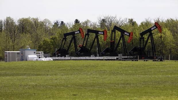 A small pump-jack oil well northeast of Edmonton that has been bought by a Chinese company, on May 18, 2017.