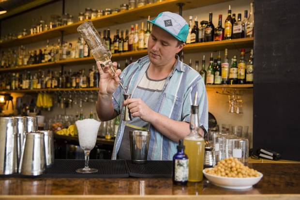 Civil Liberties owner Nick Kennedy makes a whisky sour with aquafaba.