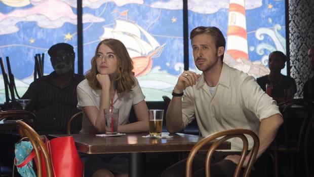 Emma Stone and Ryan Gosling in La La Land.