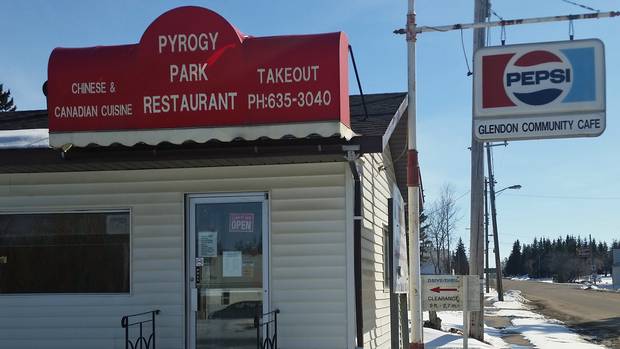 Despite signs to the contrary, this restaurant in Glendon, Alta., is called Thai Woks N' go.