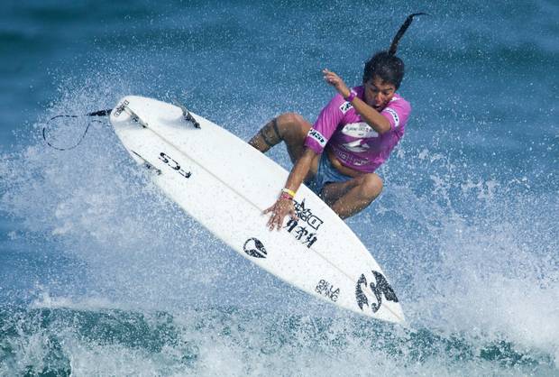 Silvana Lima competes in the semifinal round of the Billabong Rio Pro Women's surfing competition in Rio de Janeiro, Brazil, Sunday May 15, 2011. Lima lost to U.S. surfer Carissa Moore.