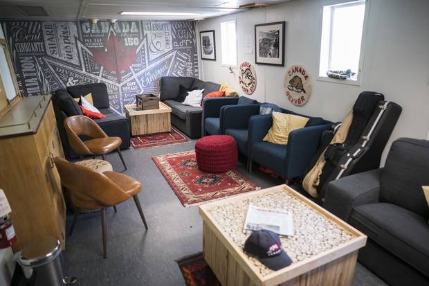 The guest lounge. Canada C3 has invited Canadians of every background to come aboard.