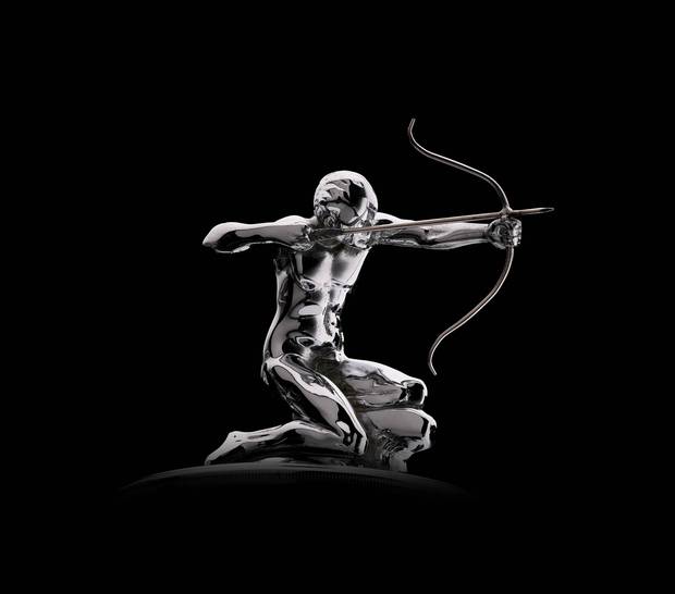 The archer hood ornament from a 1933 Pierce-Arrow.