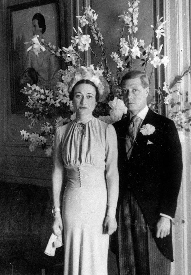 The Duke and Duchess of Windsor pose after their wedding at the Chateau de Cande near Tours, France, on June 3, 1937.