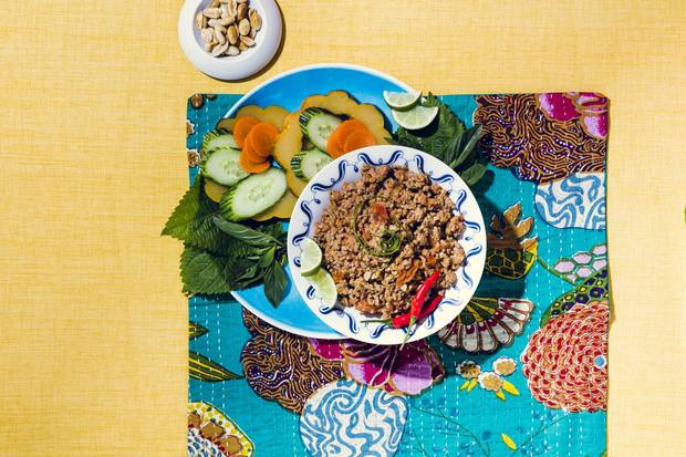 Cushion cover (used as placemat), $14.95, at Morningstar Trading Co. Ltd.