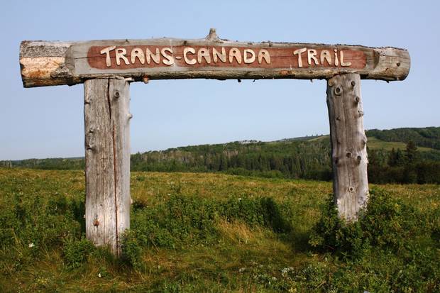 A trail sign at Cypress Hills Centre Block in August, 2010.