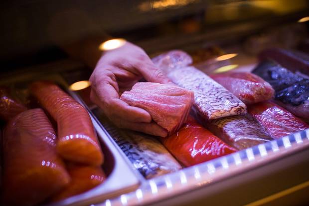 Fresh sushi is prepared at Tetsu Sushi Bar. All the fish at the restaurant is flown in from the famed Tsukiji fish market in Tokyo.